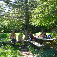 Cathar walking - break in the forest, day 2